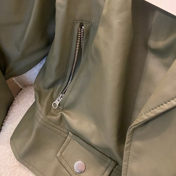 Vine & Valley Red Moto Jacket Women's Biker Punk Street Style Fall Layer NWT - Picture 6 of 10